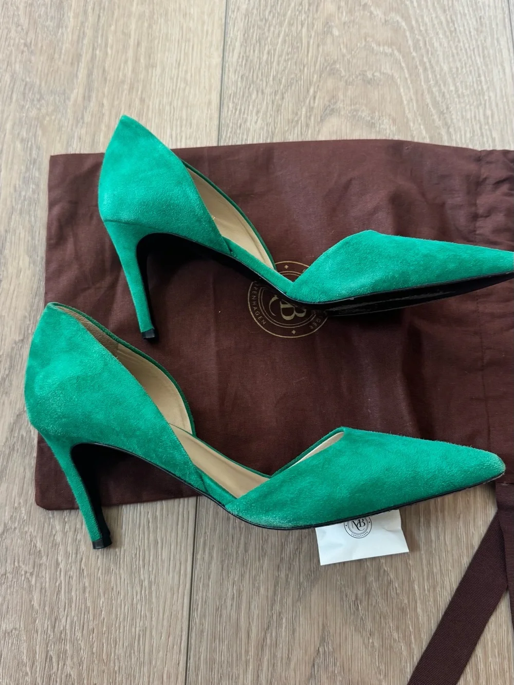 Malene Birger Green Suede Pointed-Toe Women's Pumps eu40